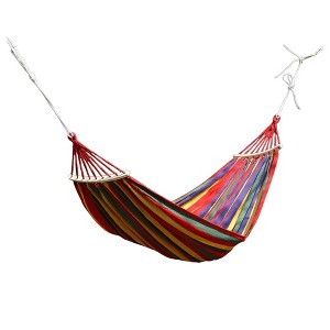 Unique Bargains Curved Stick Double Hammock 102.36" Length 1 Pc - 1 of 3