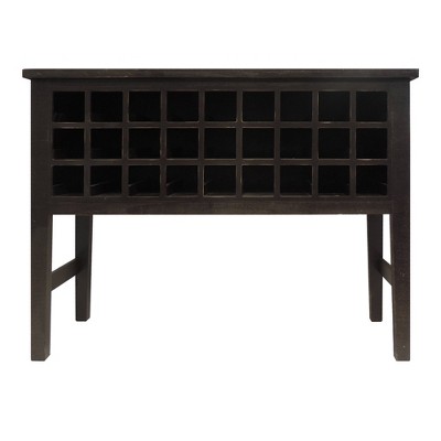 Rectangular Wooden Side Accent Table with Multiple Storage Slots Brown - The Urban Port