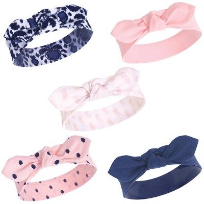 Yoga Sprout Baby and Toddler Girl Cotton Headbands 5pk, Paisley Ikat, 0-24 Months