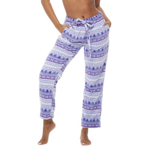 ADR Women's 2-Pack Plush Fleece Pajama Bottoms with Pockets, Winter PJ  Lounge Pants, Pack 2 Size 2X Large
