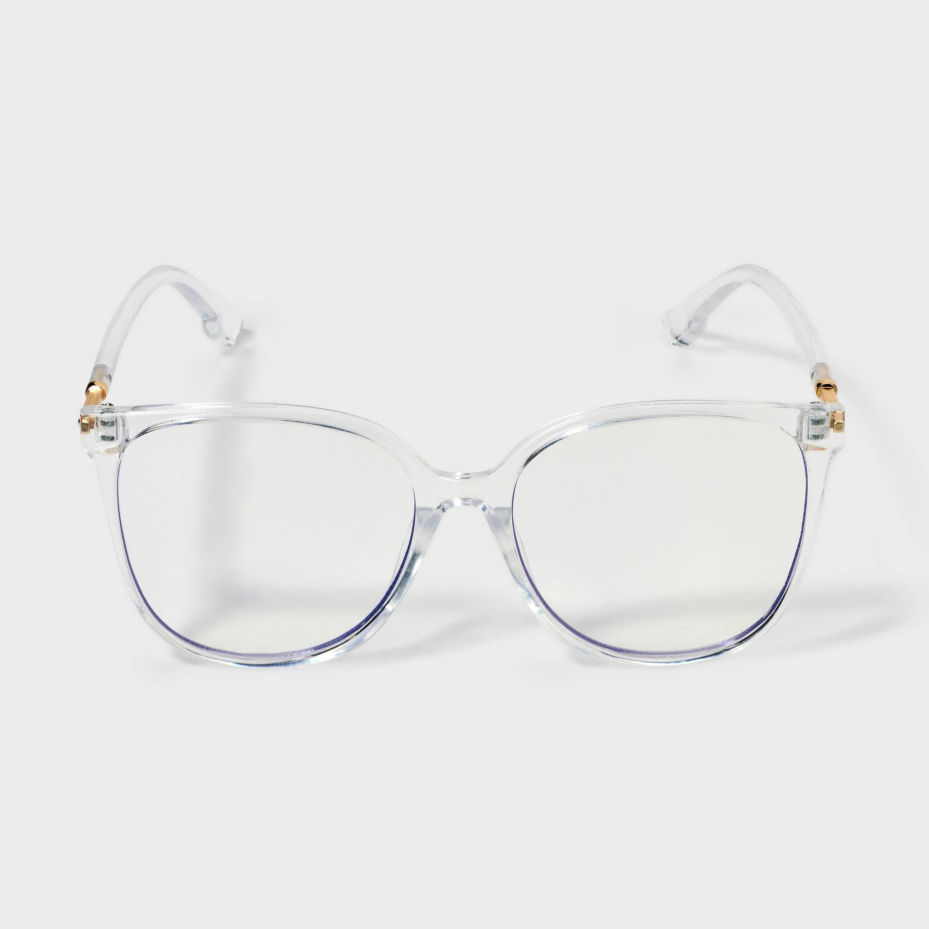 Plastic Metal Combination Square Blue Light Filtering Glasses - Wild Fable™ Clear