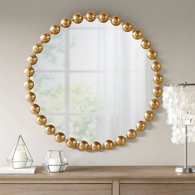 Round Marlowe Decorative Wall Mirror Gold - Madison Park Signature : Target