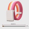 Anna-Kaci Women's Colorful Striped Canvas Belt with Silver Buckle - 4 of 4