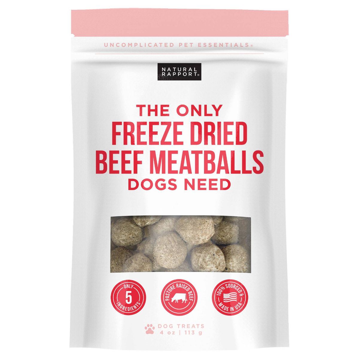 Natural Rapport The Only Freeze Dried Meatballs Dog Treats - 4oz