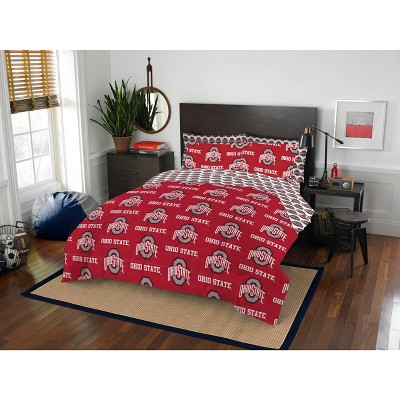 NCAA Rotary Ohio State Buckeyes 7 PC Full Bed In Bag Set