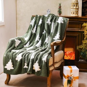 Christmas Tree Throw Blanket Microfiber Xmas Tree Blanket Cute Soft Cozy Fluffy Christmas Supplies For Living Room Sofa Bed - 1 of 4