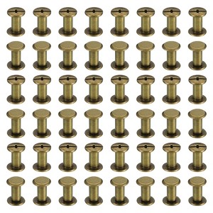 Unique Bargains Steel Leather Belt Scrapbook Binding Kits M5 Chicago Screws 100 Sets - 1 of 4