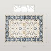 Aghana Digitals Blue Boho Floral Flannel Area Rug 4x6 - Non-Slip TPR Backing, Machine Washable, - 4 of 4