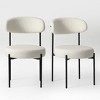 WestinTrends Alexandria Mid-Century Modern Upholstered Faux Shearling Round Dining Chairs - 4 of 4