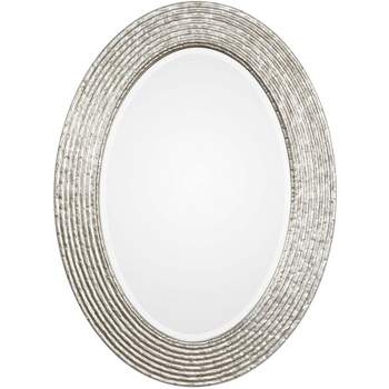 Uttermost Oval Vanity Decorative Wall Mirror Beveled Burnished Pale Champagne Gold Frame 25" Wide for Bathroom Bedroom Home Office