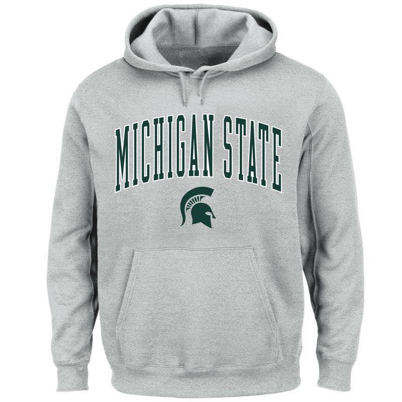 NCAA Michigan State Spartans Men's Big and Tall Gray Hoodie, 1 of 4