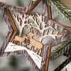 6"H and 5.75"H Sullivans Wood Star And Tree Ornaments - Set of 2  Multicolored Christmas Ornaments - 2 of 2