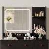 Vanity Desk with Mirror and Lights,Power Outlet,Makeup Vanity Table Set with Storage Drawers Shelves Cabinet& Chair - 3 of 4