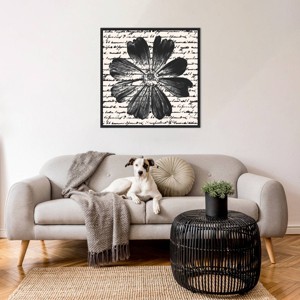 Amanti Art Inky Floral IV by Alonzo Saunders Framed Canvas Wall Art Print - 1 of 4