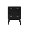 3 Drawer Cabinet, Silver Handle, Open Rubber Wooden Legs, Wooden Frame Sideboard Cabinet For Hallway Entrance Living Room - image 2 of 4