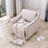 Okak Accent Chairs for Bedroom, 360 Degree Swivel Armchair Cotton Linen Skin-friendly Fabric Ergonomic Design Brass Nail Decorative Armchair - 2 of 4