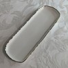 Jiallo 13.5" Simplicity Collection White Porcelain Gold Trim rectangular tray - 4 of 4