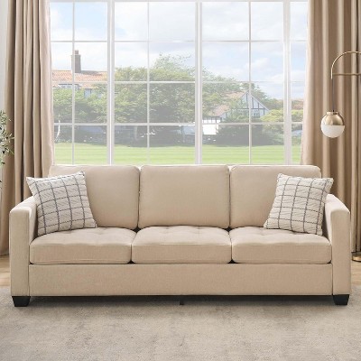 GustoWave 89" 3-Seat Sofa for Living Room, Modern Comfy Sofa with Removable Cover, Wide Armrest, Chenille Fabric Couches