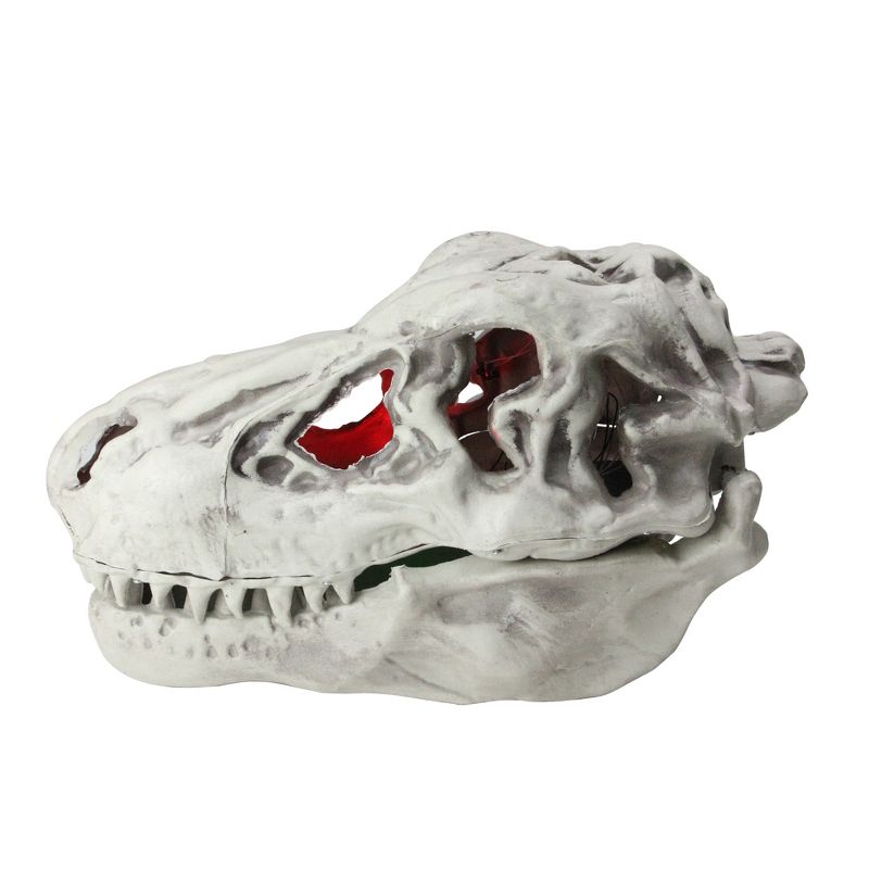 Northlight 17" Prelit with Sound Sonic T-Rex Skull Head Halloween Decoration - Gray/White, 3 of 5