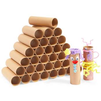 20Pcs DIY Craft Paper Rolls Round Brown Painting Cardboard Tubes