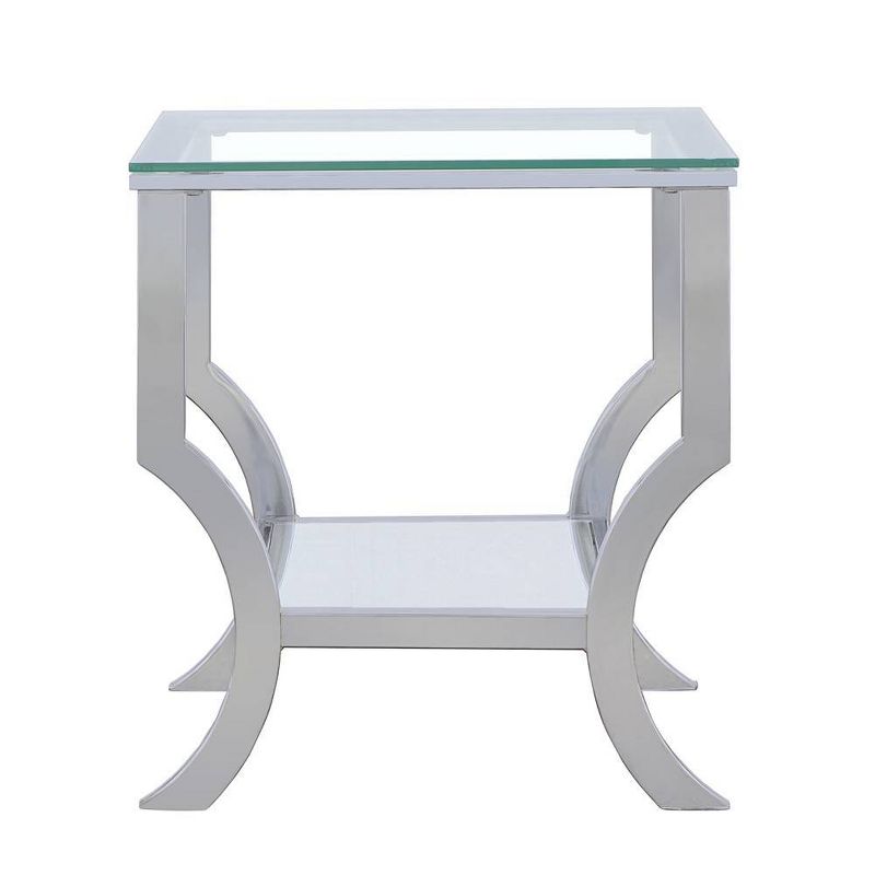 Saide End Table with Glass Top and Mirror Shelf Chrome - Coaster, 5 of 6