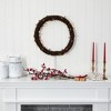 Nearly Natural 20-in Vine Wreath with 50 White Warm LED Lights - 3 of 4