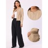 INSPIRE CHIC Women's Collarless Zipper Pockets Casual Open Front Cropped Jacket - 2 of 4