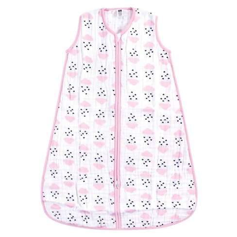 Hudson Baby Infant Girl Muslin Cotton Sleeveless Wearable Sleeping Bag ...