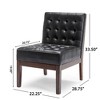 Faux Leather Contemporary Accent Chair with Tufted Waffle Stitch - 3 of 4