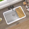33 in. TUKTUK Drop-in Kitchen Sinks Single Bowl Undermount Sink Large Fireclay White Farmhouse Sink Workstation Kitchen Sinks - 4 of 4