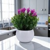 Unique Bargains Artificial Plants Semi-circle Lily Flower Arrangement Plastic 2.76"x2.76"x5.91" 1 Pc - 2 of 4