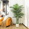 DR.Planzen 5FT/6FT Artificial Palm Tree Faux Plants Indoor Outdoor Large Fake Tree with White Pot for Home Office Decor - 2 of 4