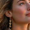 Ross-Simons Italian Tonal Blue Enamel Floral Twisted Drop Earrings in 18kt Gold Over Sterling - 2 of 4