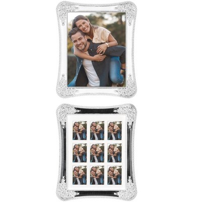 REGALWOVEN Tabletop Decor Shiny Crystal Craft Clear Glass Surface Photo Frame