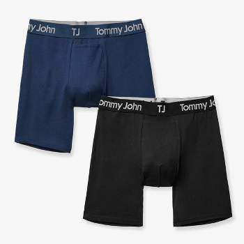 NWT $32 TOMMY JOHN [ Medium ] Cool Cotton 6-Inch Boxer Briefs in Navy Blue  #5983