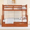 Grungis Twin Over Twin Loft Bed with Ladders and 2 Storage Drawers,Modern Bunk Bed Can Divided Into 2 Beds,Loft and Bunk Bed for Bedroom - 3 of 4