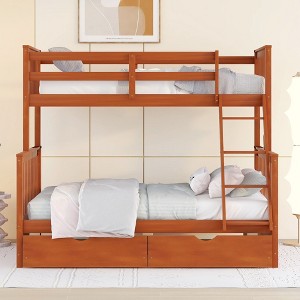 NicBex Twin Over Full Loft and Bunk Bed with Ladders and Two Storage Drawers,for Kids Teens Adults - 1 of 4