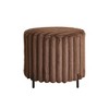 CAVINAS 22.05" Round Faux Fur Storage Ottoman with Adjustable Metal Legs,Lightweight Foot Rest,Storage Bench for Living Room,Bedroom - 2 of 4