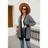 Coolmee Women's Striped Cardigan Long Sleeve Open Front Sweater Knit Oversized Casual Loose Sweater - 2 of 4