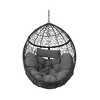Outdoor PE Rattan Patio Egg Chair Basket with Cushions,All-Weather Patio Seat for Balcony or Backyard – The Pop Home - 3 of 4