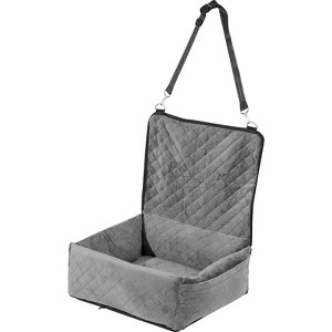 VEVOR Dog Car Seat, Dog Booster Seat for Car with A Storage Pocket, Clip-On Safety Leash, Sponge and PP Cotton Filling, Dog Car Bed - 1 of 4
