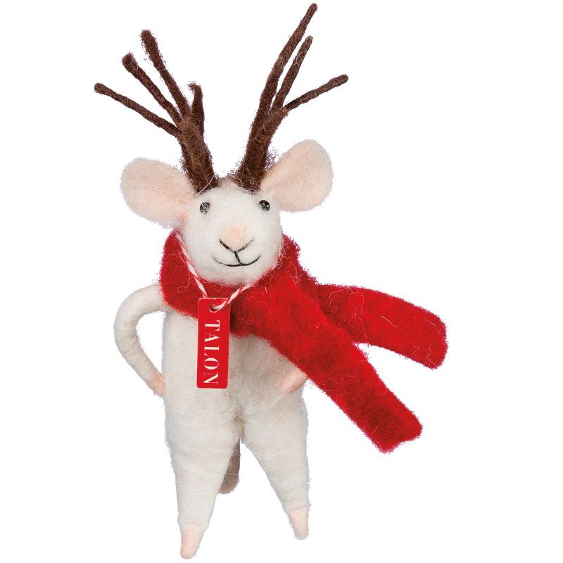 Primitives by Kathy 4" Reindeer Mouse Critter Holiday Decor Ornament or Village Figure, 1 of 2