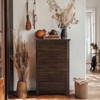 KTMBDW Dresser for Bedroom with 5 Drawers,Tall Wood Chest of Drawers, Modern Farmhouse Closet for Hallway, Living Room, Entryway, Brown - 2 of 4