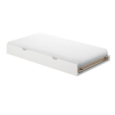Plank+Beam Twin-Size Trundle Bed with 7 Pcs Slat Roll and Rubber Castors
