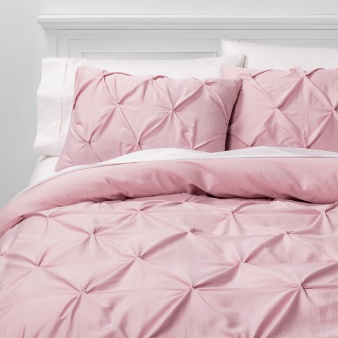 Full Queen Pinch Pleat Duvet Cover Sham Set Mauve Threshold