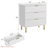 Entryway 3 Drawer Dresser, Wood Chest of Drawers Organizer Storage w/Handle, Small Storage Cabinet, Modern Design Dresser - 2 of 4