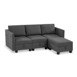 Billy 86" Modular 4-Piece Storage Sectional Sofa - 1 of 4