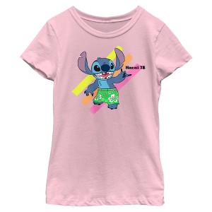 Girls Lilo & Stitch Aloha 78 Stitch T Shirt - 1 of 4