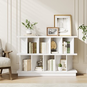 8-Cube Storage Shelf Organizer, Open Bookshelf with 10 Removable Back Panels, Display Storage Bookcase for Living Room, Bedroom, or Entryway - 1 of 4