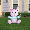 Gemmy Airblown Inflatable Pink Easter Bunny, 3.5 ft Tall, - 2 of 4
